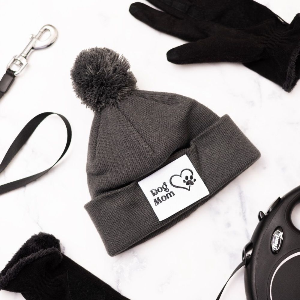 NWT Wool + Pepper Co. Dog Mom Beanie with pom pom